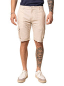 Bermuda in lino e cotone colore sabbia Made in Italy