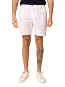 Bermuda in lino e cotone colore bianco Made in Italy