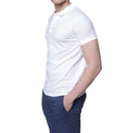 Polo manica corta in cotone piquet colore bianco