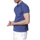 Polo manica corta in cotone piquet colore avion