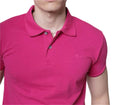 Polo manica corta in cotone piquet colore fucsia