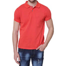 Polo manica corta in cotone piquet colore rosso