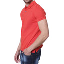 Polo manica corta in cotone piquet colore rosso