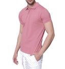 Polo manica corta in cotone piquet colore rosa
