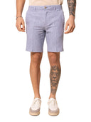 Bermuda in lino e cotone colore celeste Made in Italy