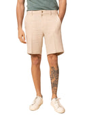 Bermuda in lino e cotone colore beige Made in Italy