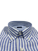 Camicia uomo Bagariny button down in lino e cotone - regular fit
