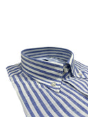 Camicia uomo Bagariny button down in lino e cotone - regular fit
