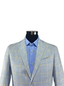 Giacca uomo sartoriale 2 bottoni in lino e cotone sfoderata