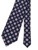 Cravatta in pura seta Antica Sartoria Napoletana cucita a mano con fondo blu