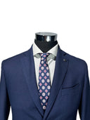 Cravatta in pura seta Antica Sartoria Napoletana cucita a mano con fondo blu