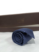 Cravatta in pura seta Antica Sartoria Napoletana cucita a mano con fondo indaco