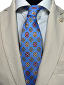 Cravatta in pura seta Antica Sartoria Napoletana cucita a mano fondo avion