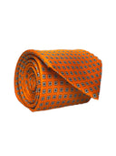 Cravatta in pura seta Antica Sartoria Napoletana cucita a mano fondo arancione