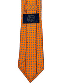 Cravatta in pura seta Antica Sartoria Napoletana cucita a mano fondo arancione