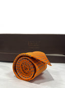 Cravatta in pura seta Antica Sartoria Napoletana cucita a mano fondo arancione