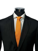 Cravatta in pura seta Antica Sartoria Napoletana cucita a mano fondo arancione