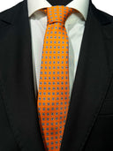 Cravatta in pura seta Antica Sartoria Napoletana cucita a mano fondo arancione