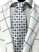 Cravatta in pura seta Antica Sartoria Napoletana cucita a mano fondo bianco