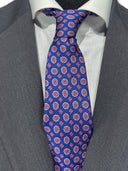 Cravatta in pura seta Antica Sartoria Napoletana cucita a mano fondo royal