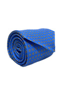 Cravatta in pura seta Antica Sartoria Napoletana cucita a mano fondo azzurro