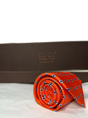 Cravatta in pura seta Antica Sartoria Napoletana cucita a mano fondo arancione