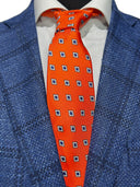 Cravatta in pura seta Antica Sartoria Napoletana cucita a mano fondo arancione