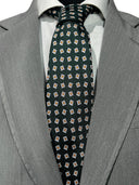 Cravatta in pura seta Antica Sartoria Napoletana cucita a mano fondo verde