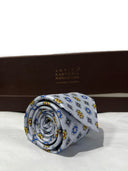 Cravatta in pura seta Antica Sartoria Napoletana cucita a mano fondo grigio