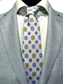 Cravatta in pura seta Antica Sartoria Napoletana cucita a mano fondo grigio