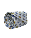 Cravatta in pura seta Antica Sartoria Napoletana cucita a mano fondo grigio