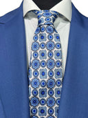 Cravatta in pura seta Antica Sartoria Napoletana cucita a mano fondo bianco