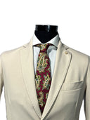 Cravatta in pura seta Antica Sartoria Napoletana cucita a mano fondo bordeaux