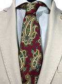 Cravatta in pura seta Antica Sartoria Napoletana cucita a mano fondo bordeaux