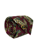 Cravatta in pura seta Antica Sartoria Napoletana cucita a mano fondo bordeaux