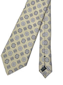 Cravatta in pura seta Antica Sartoria Napoletana cucita a mano fondo beige