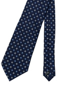 Cravatta in pura seta Antica Sartoria Napoletana cucita a mano fondo blu