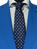Cravatta in pura seta Antica Sartoria Napoletana cucita a mano fondo blu