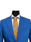 Cravatta in pura seta Antica Sartoria Napoletana cucita a mano fondo arancione