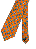 Cravatta in pura seta Antica Sartoria Napoletana cucita a mano fondo arancione