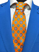 Cravatta in pura seta Antica Sartoria Napoletana cucita a mano fondo arancione