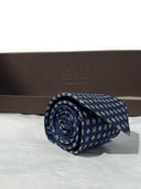 Cravatta in pura seta Antica Sartoria Napoletana cucita a mano fondo blu