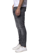 Jeans classico 5 tasche in denim leggero sabbiato antracite