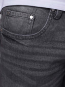 Jeans classico 5 tasche in denim leggero sabbiato antracite