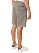 Bermuda Uomo in Lino e Cotone verde con Motivo Spigato