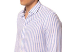 Camicia uomo in lino e cotone collo francese - slim fit
