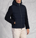 Piumino uomo con cappuccio e maniche in lana