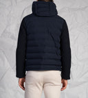 Piumino uomo con cappuccio e maniche in lana