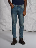 Jeans 5 tasche in cotone denim pesante