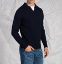 Maglia uomo con scollo a V in misto lana